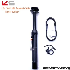 KS | 30.9/31.6 Kind Shock LEV 125mm External Routing Air Dropper Seat Post   Bar Remote Lever