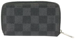 Louis Vuitton Damier Graphite Zippy Coin Compact Zip Around Wallet 914lv40