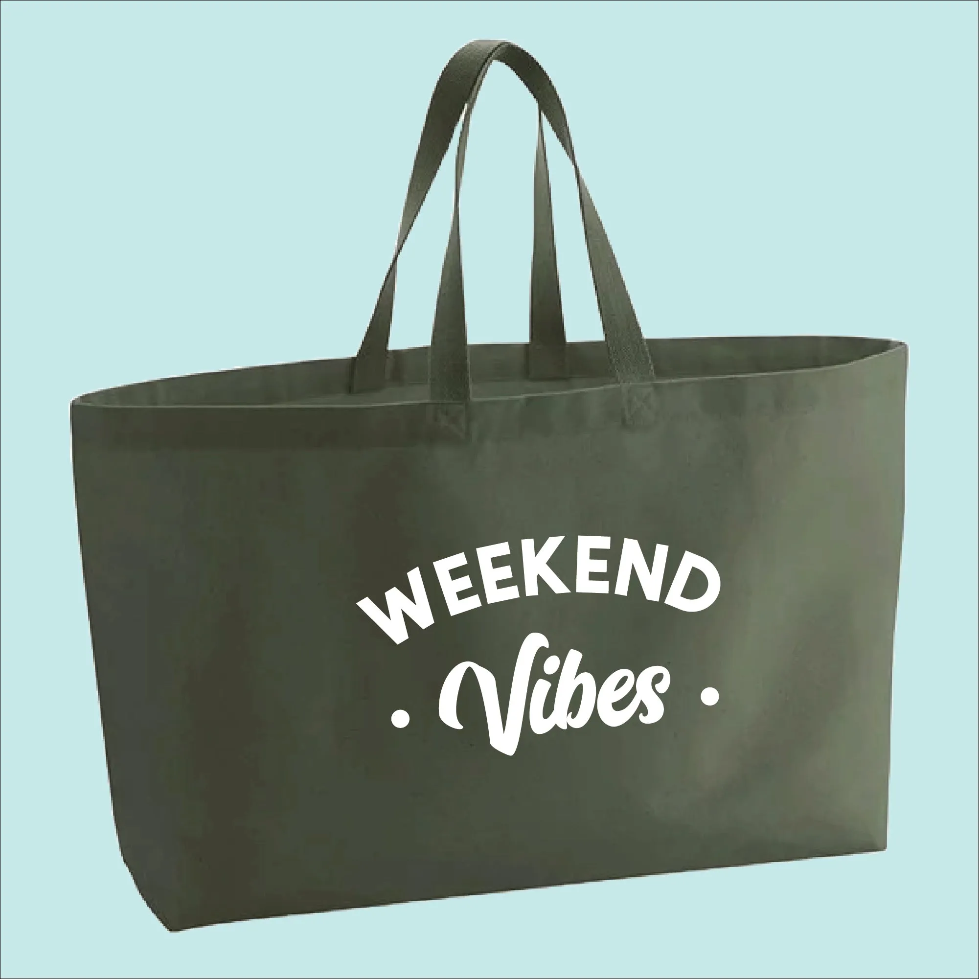Weekend Vibes Premium Canvas Oversized Tote Bag