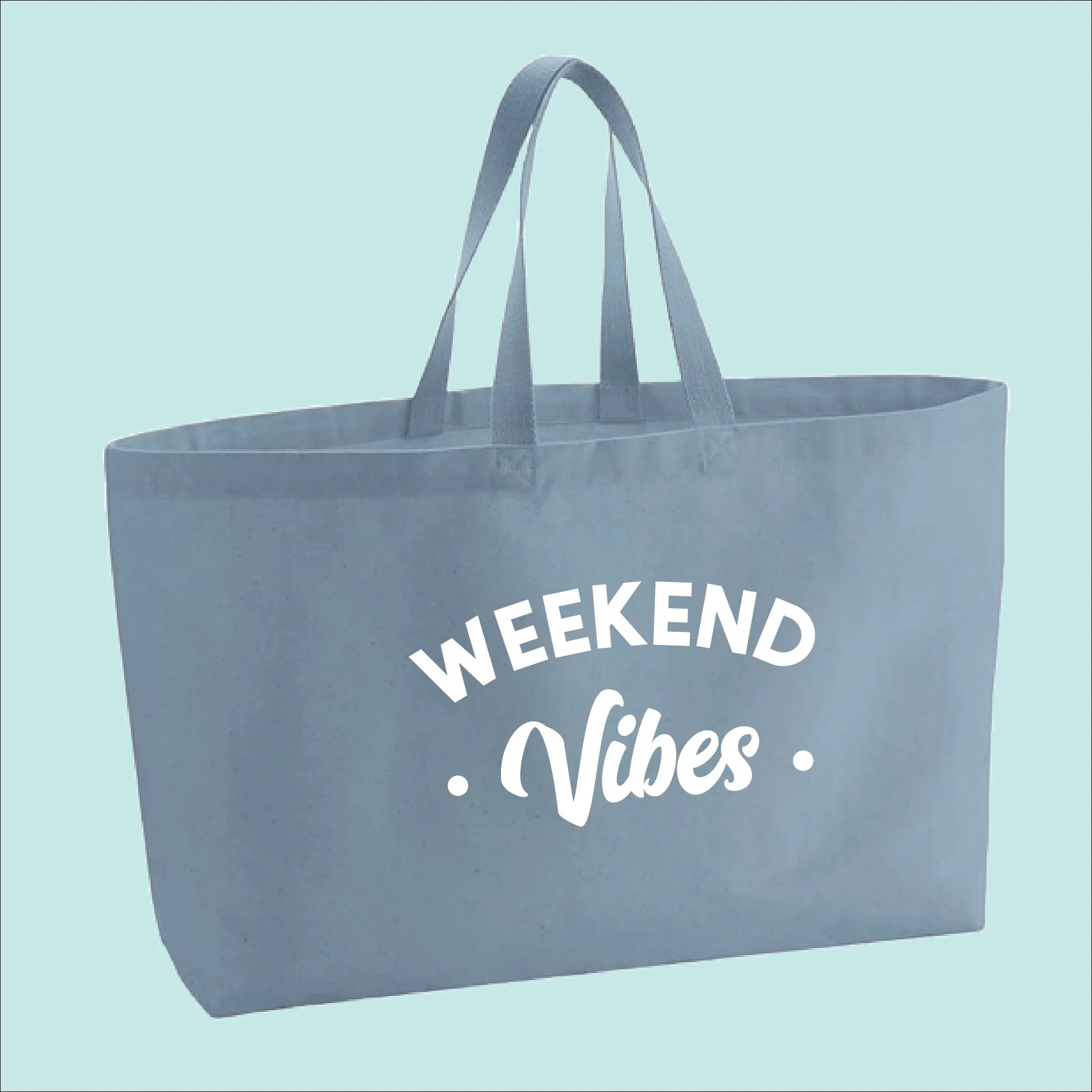 Weekend Vibes Premium Canvas Oversized Tote Bag